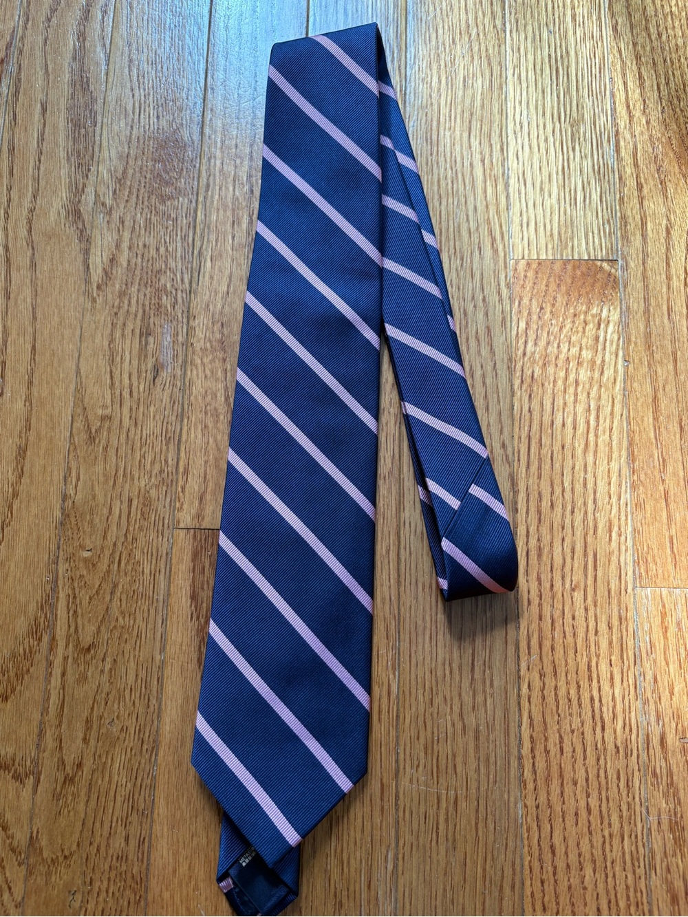Brooks Brothers Men’s Silk Tie Navy Pink Stripe Made in Italy